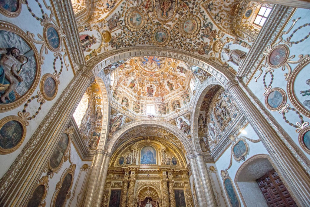 The ceiling inside of the Templo de Santo Domingo is so beautiful - it's a must-see while in Oaxaca.