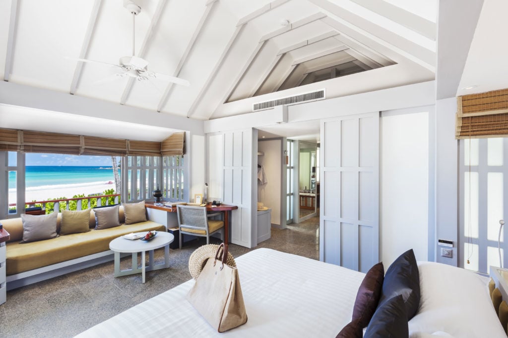 Luxurious hotel bedroom near the beach. This guide to Phuket recommends the best places to stay while in Phuket, Thailand.