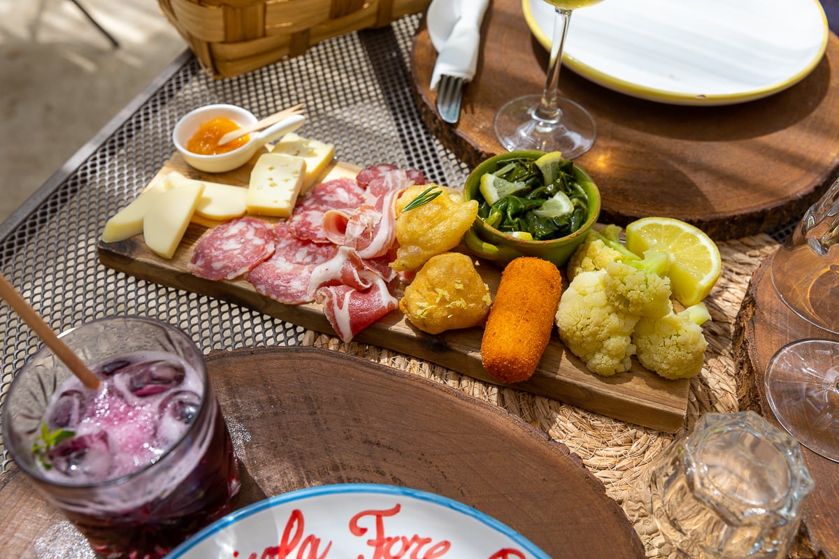 Fresh serving of antipasto della casa at an agriturismo