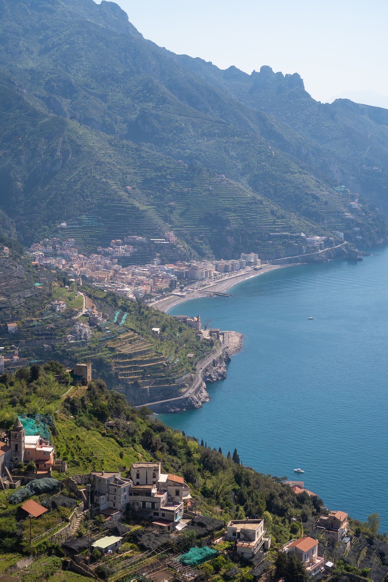 View of Amalfi Coast from the mountaintop.