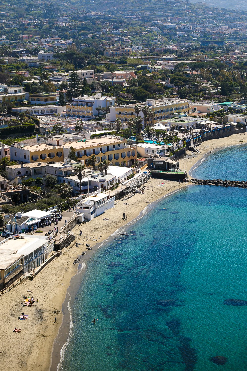 Beautiful view of a beach in Ischia, Italy