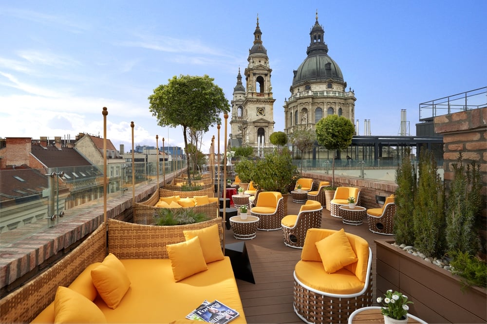 Rooftop bar at the Aria Hotel in Budapest