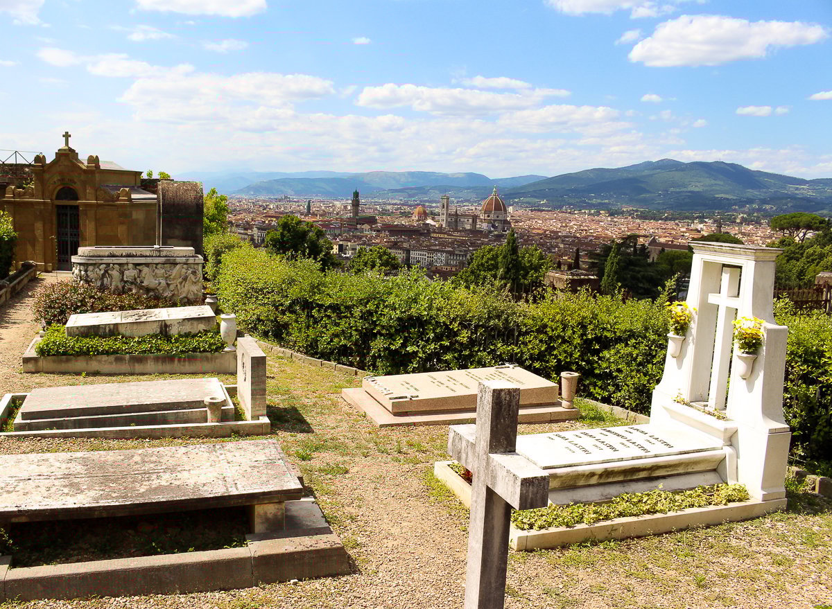 Tombs around Basilica di San Miniato. Cap off your 3 days in Florence by visiting this quieter viewpoint.