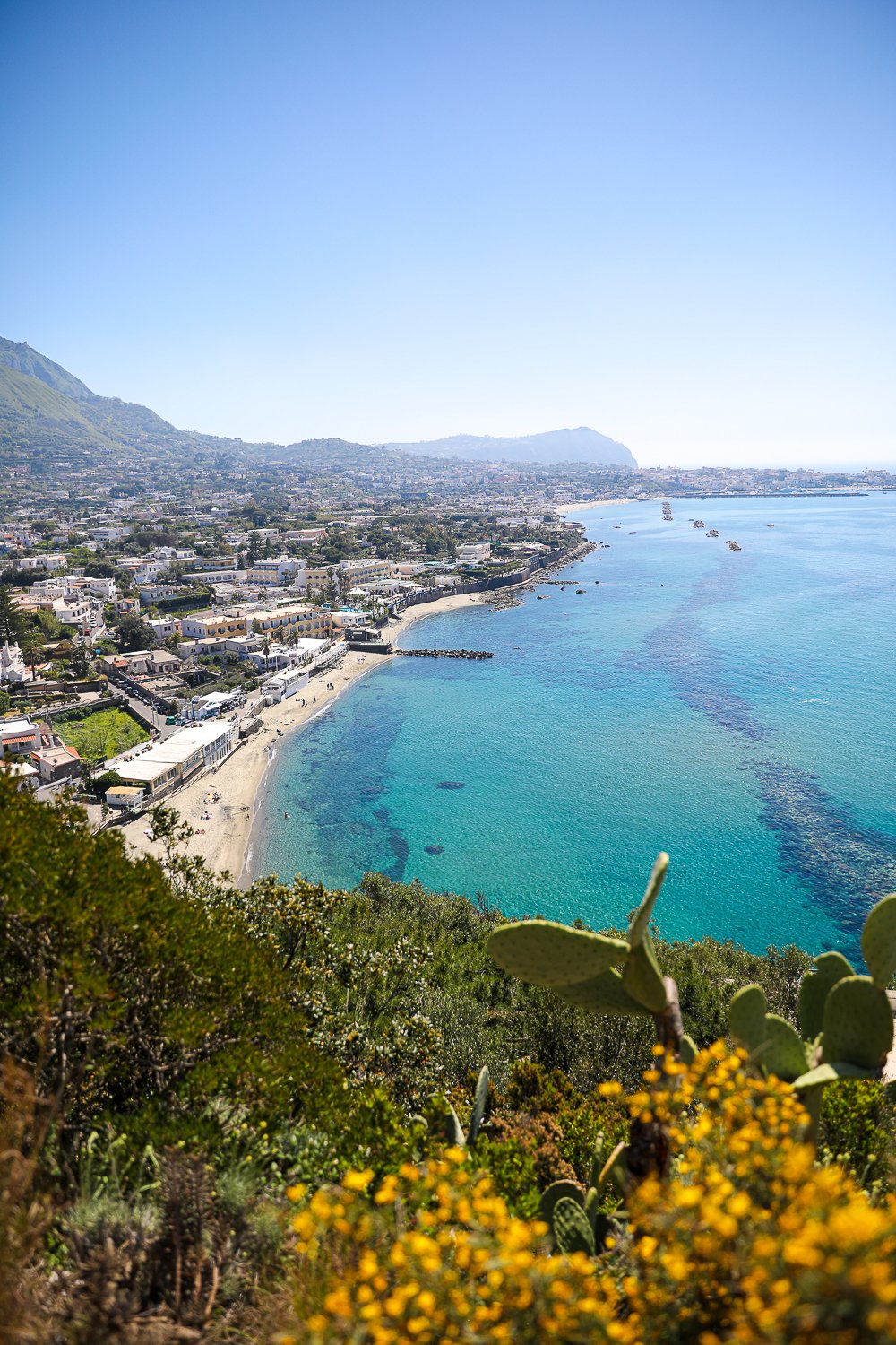 View of the coastline of Ischia