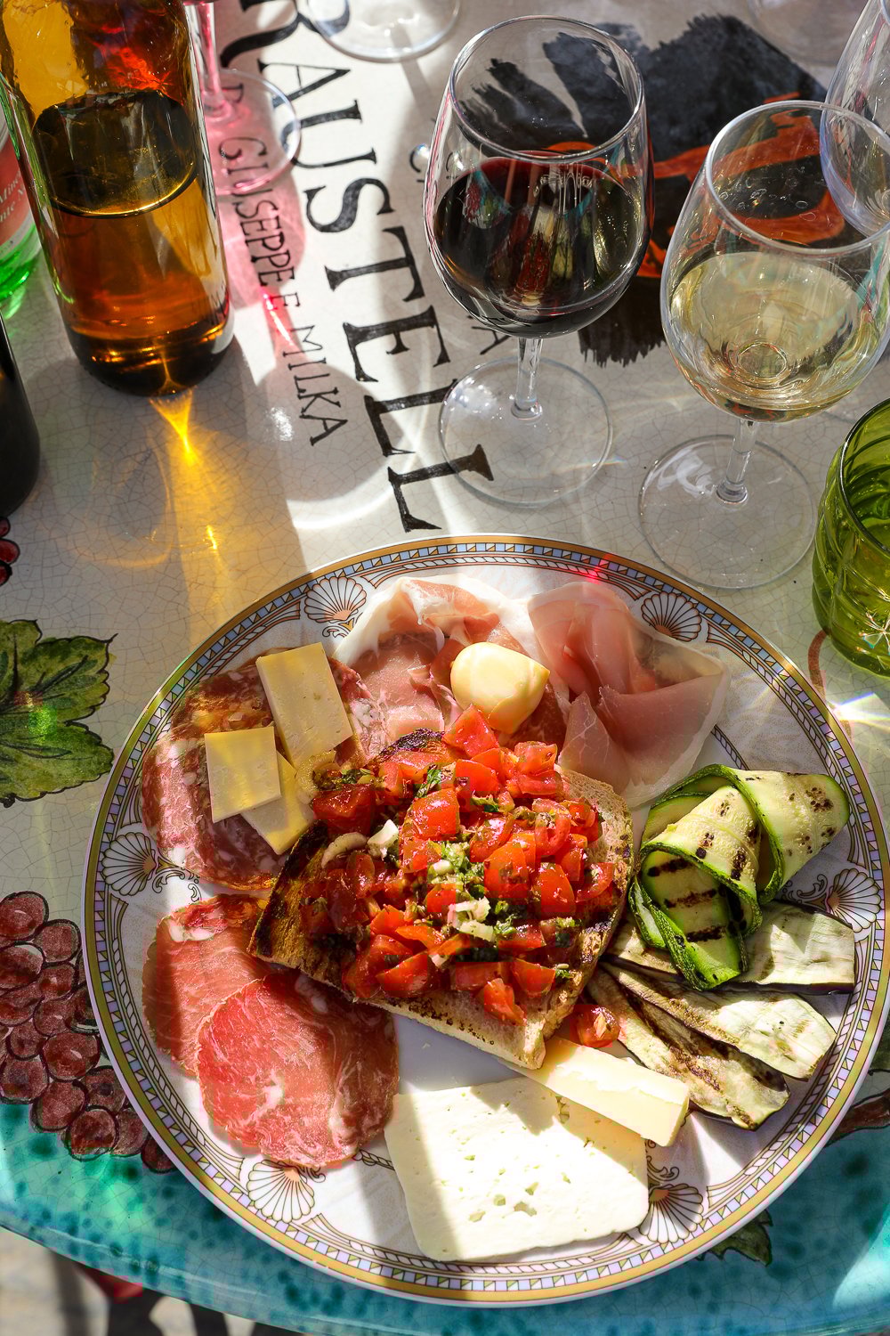 Delicious food tasting feast at Cantina Raustella