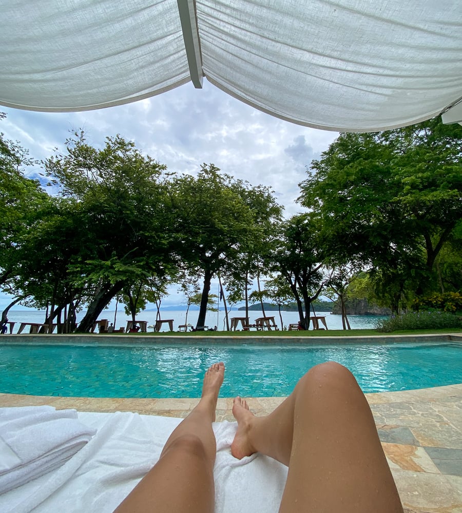 Hanging out by the pool at Costa Rica Four Seasons