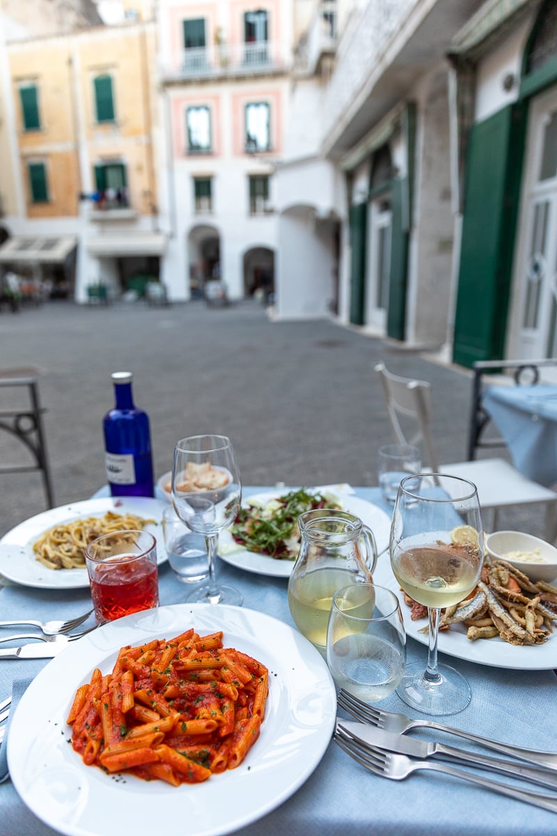 Lovely dinner setup in Atrani