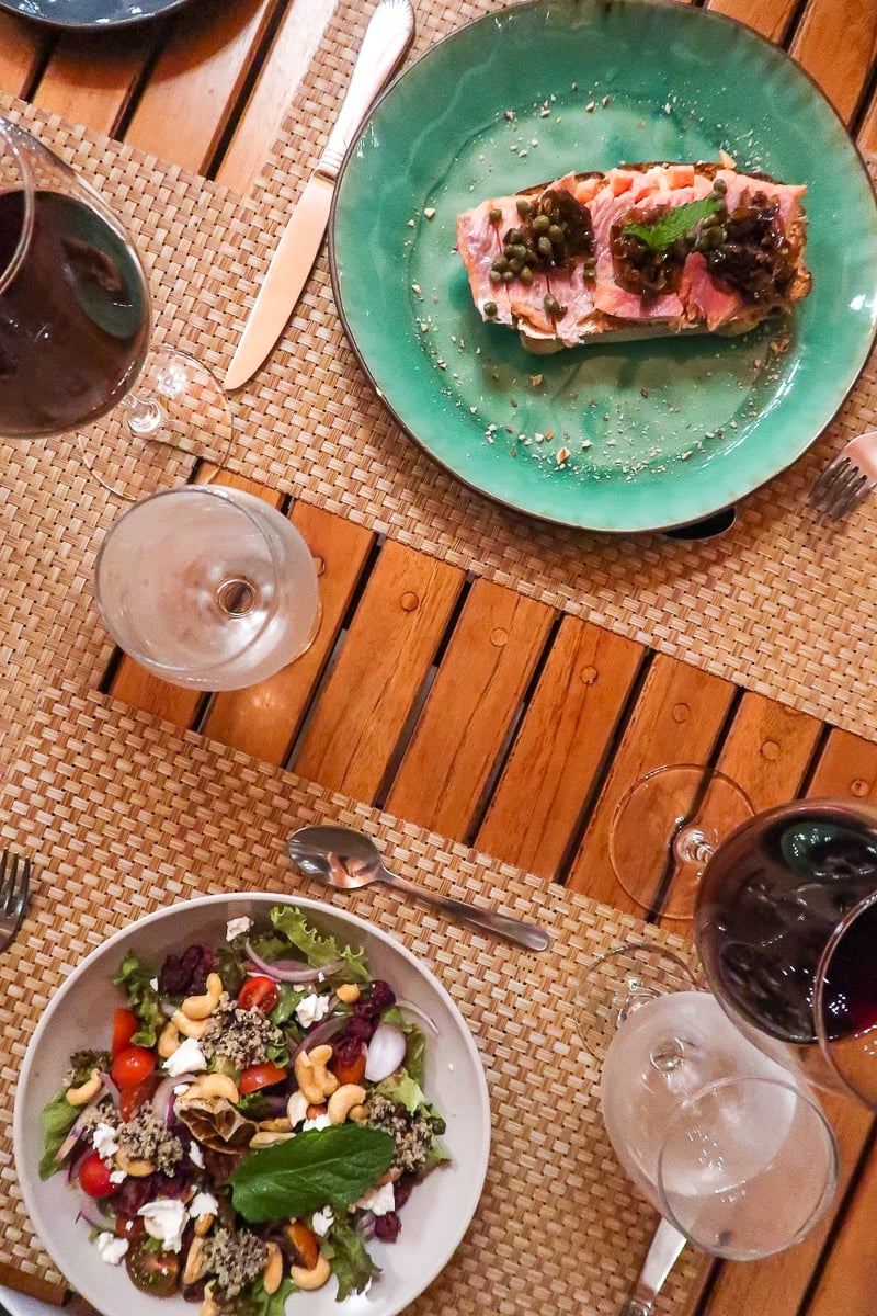 Healthy dinner at Soda La Amistad. Dining at restaurants is one of the things to do in Monteverde, Costa Rica.