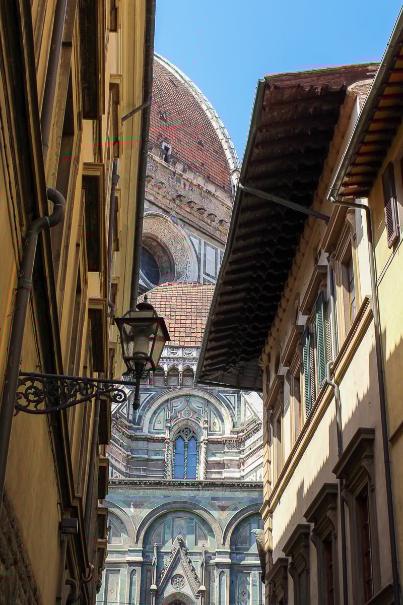 View of the Duomo from a narrow street