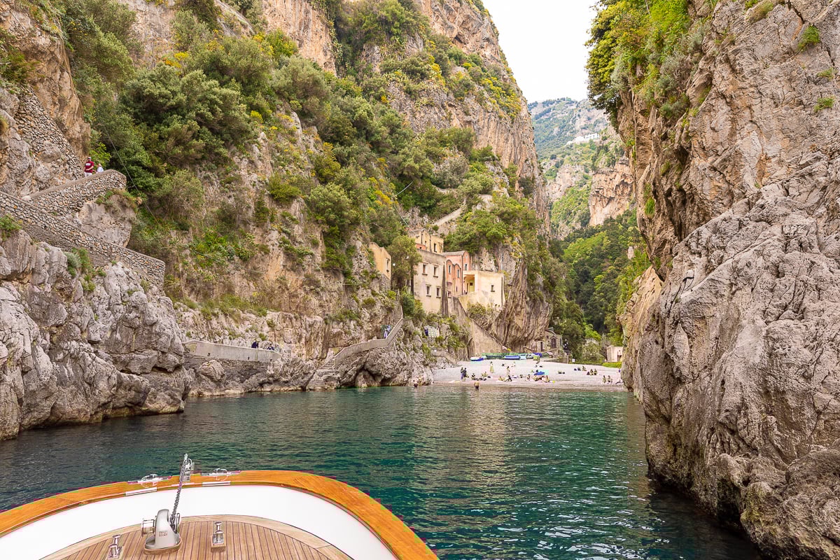 Exploring Fiordo di Furore, one of the many attractions in Amalfi Coast, during a boat ride