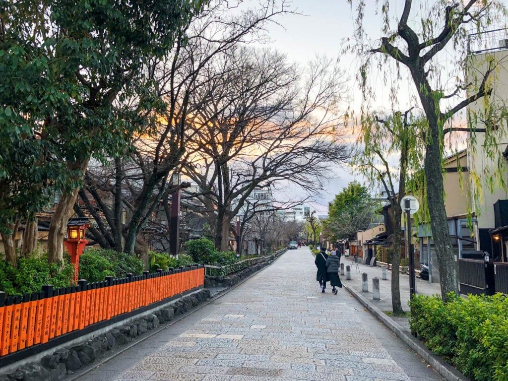 Quiet street at Gion District during daytime. Exploring this area is a must during your two days in Kyoto.
