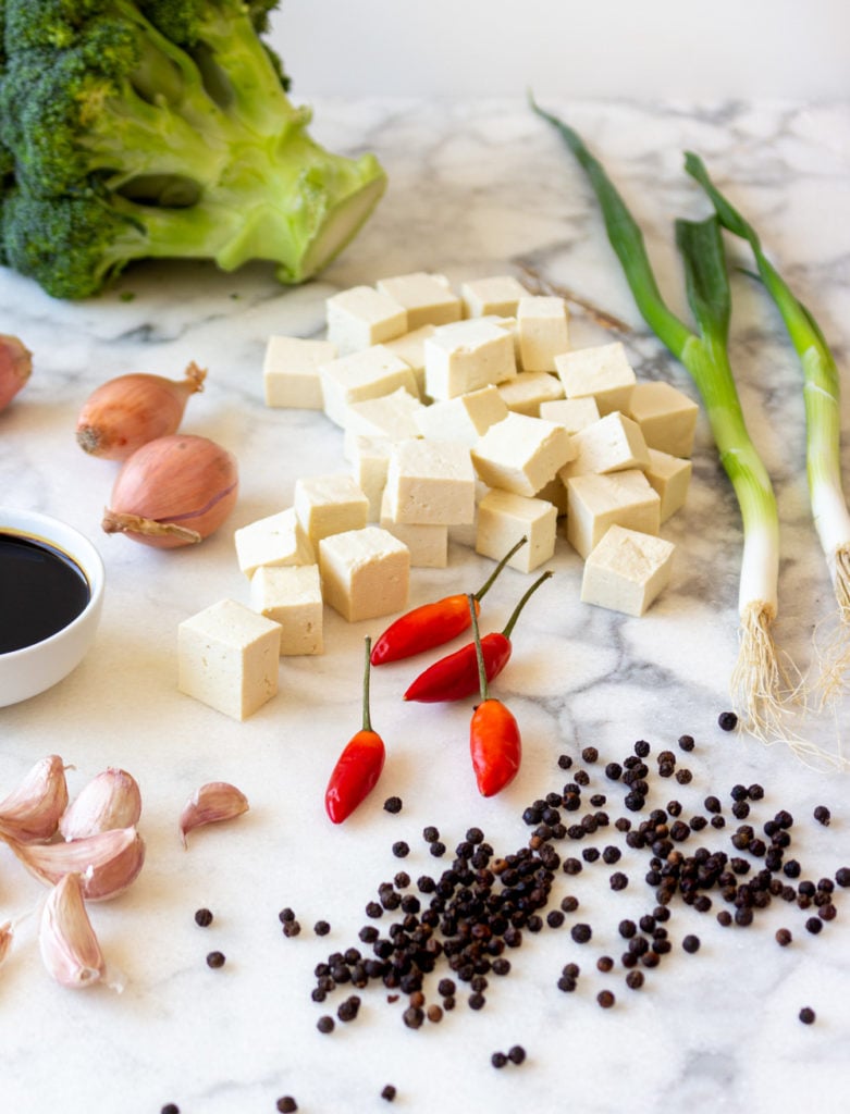 Ingredients for Black Pepper Tofu and Broccoli. To make Black Pepper Tofu Stir-Fry with Broccoli, you'll need a few ingredients... Most of which you probably already have. Plus a few you might not (like light and dark soy sauce), that are definitely worth adding to your pantry.