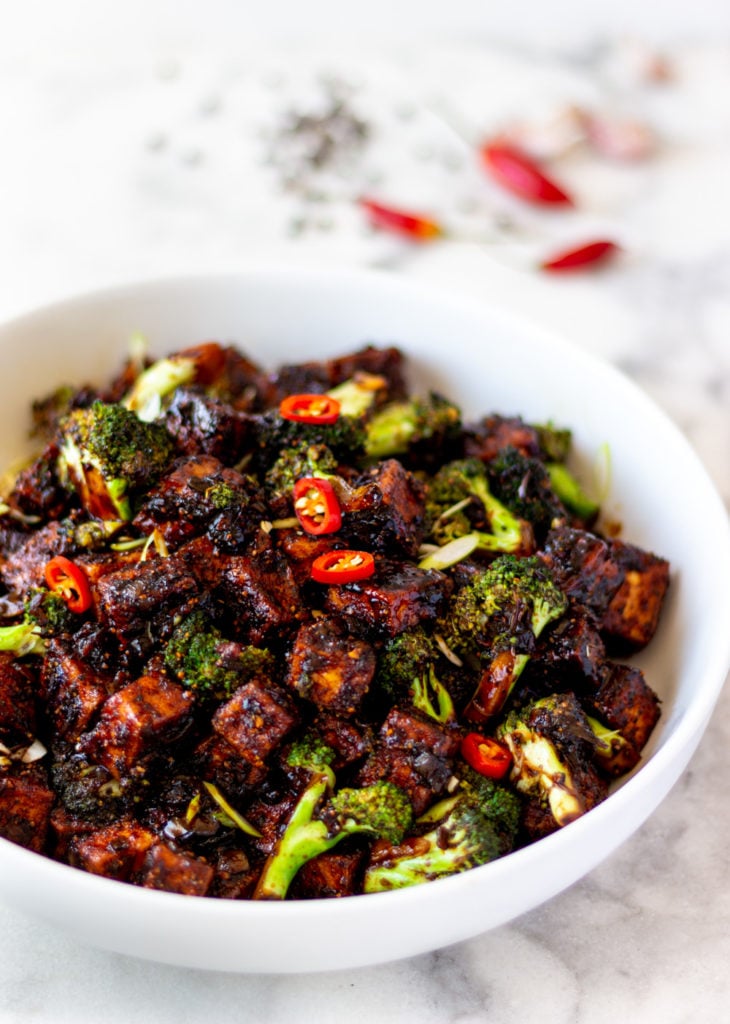This vegan stir-fry of black pepper tofu and broccoli is flavor-packed and full of interesting textures. Equal parts spicy, savory, and sweet, crispy, crunchy, and caramelized, this recipe is perfect for a delicious weeknight dinner or as part of an Asian-inspired feast with friends.