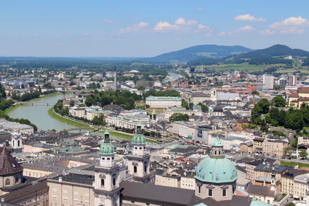 Aerial view of Salzburg, Austria