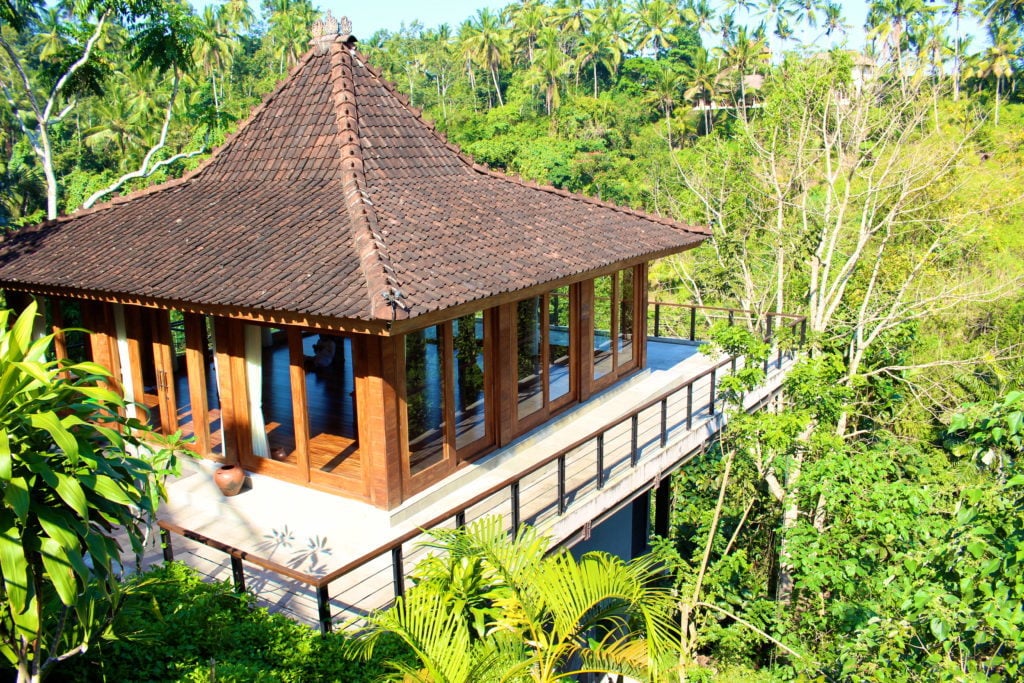 A yoga house above the forest trees in Ubud. Make sure to practice yoga at least once during your one week in Ubud.