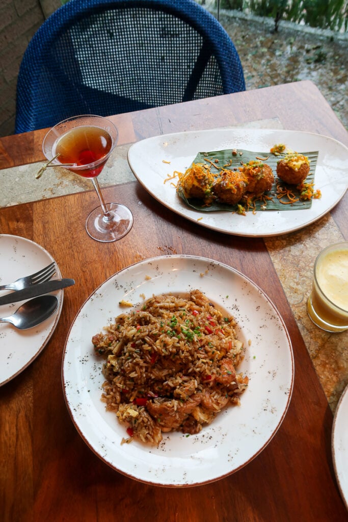 Delicious rice dish at La Mar restaurant in Bogota