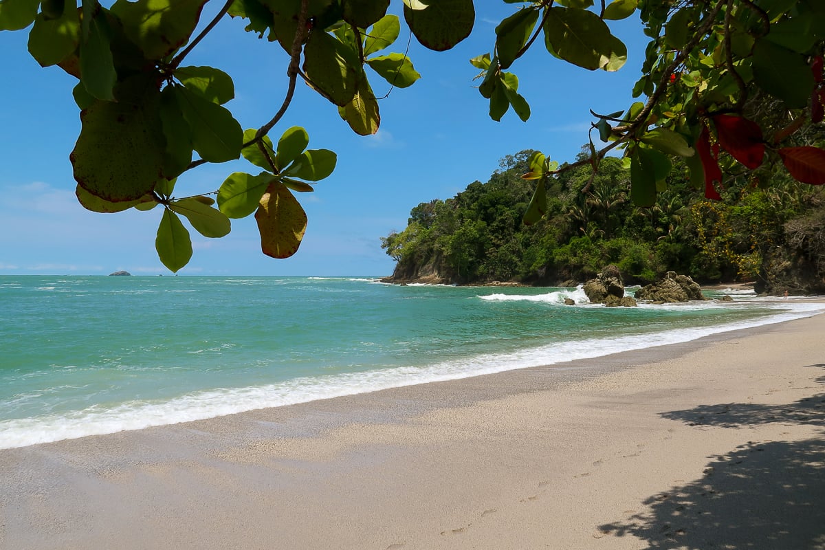 Beautiful beach in Manuel Antonio on a sunny day