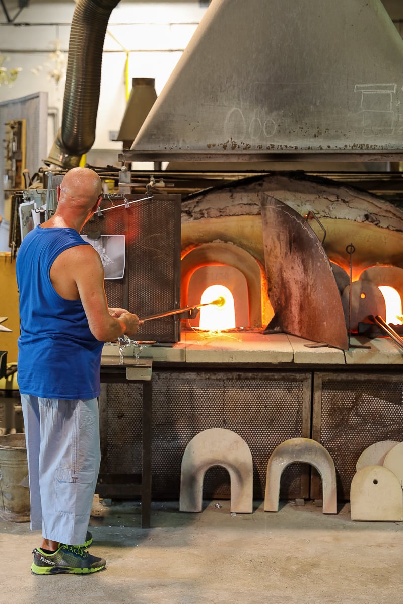 Local man showing the process of glassblowing, a must-see when you visit Murano and Burano islands