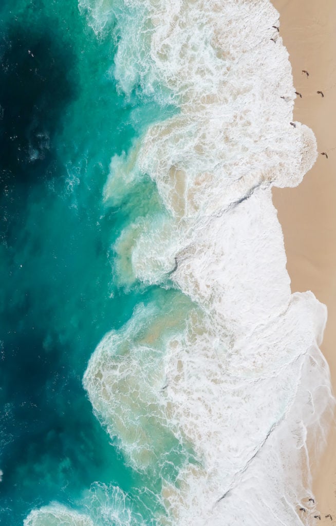 Aerial view of Kelingking Beach