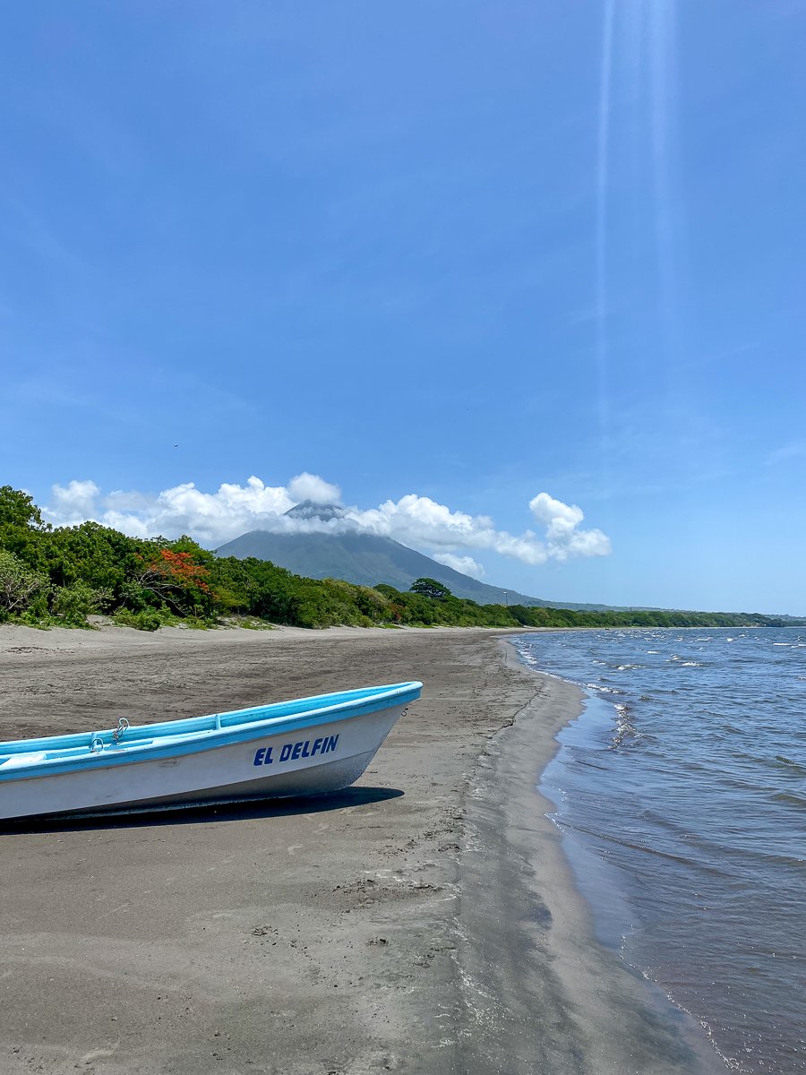 View of Concepcion Volcano from a beach during daytime