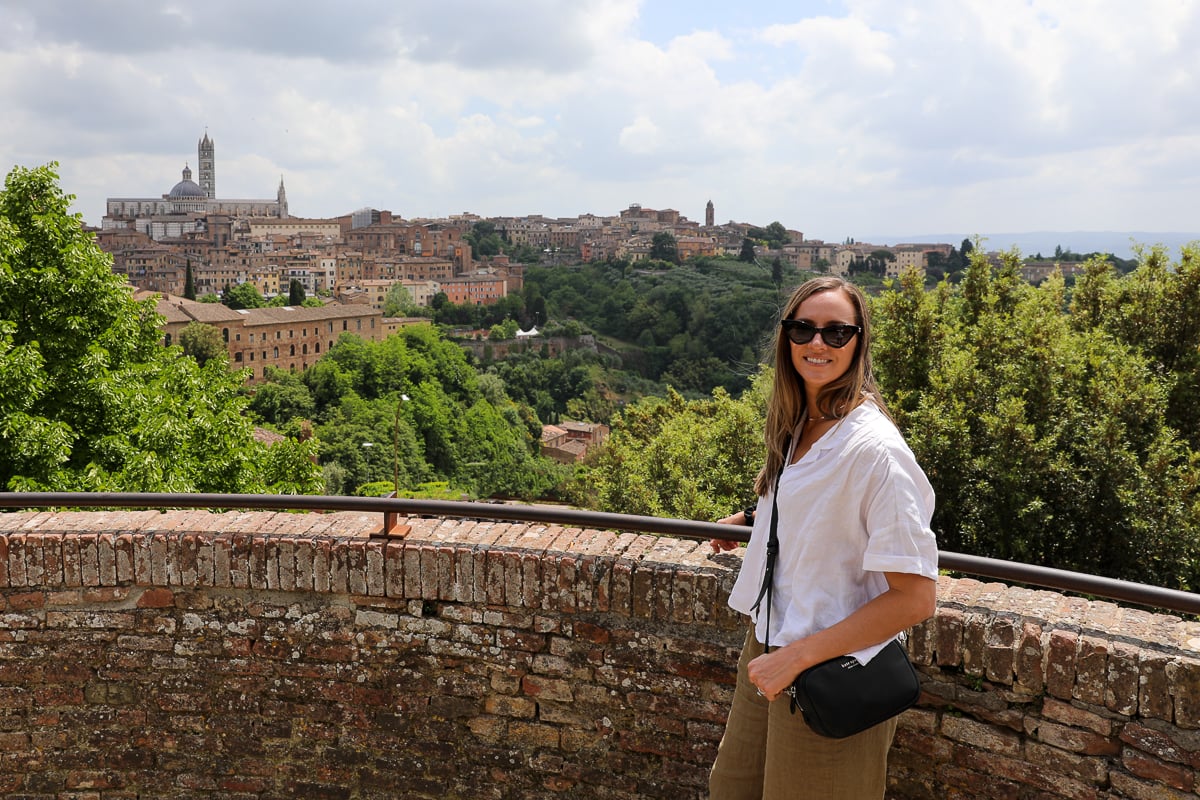 Maddy happily exploring Siena as part of the Tuscany In One Day sightseeing tour