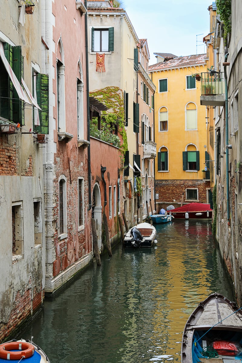 A colorful canal in Venice