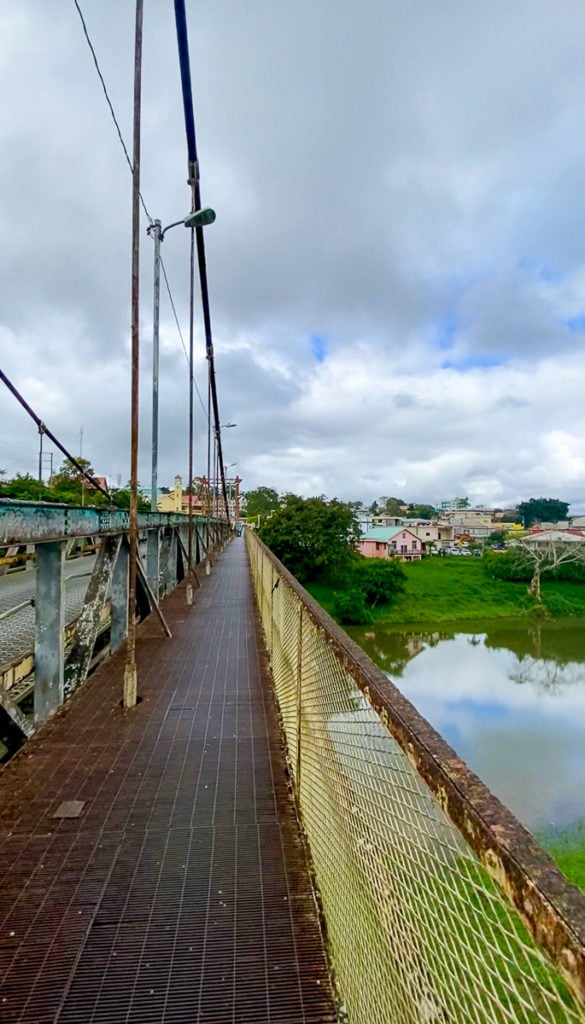 Bridge crossing the river in San Ignacio Belize
