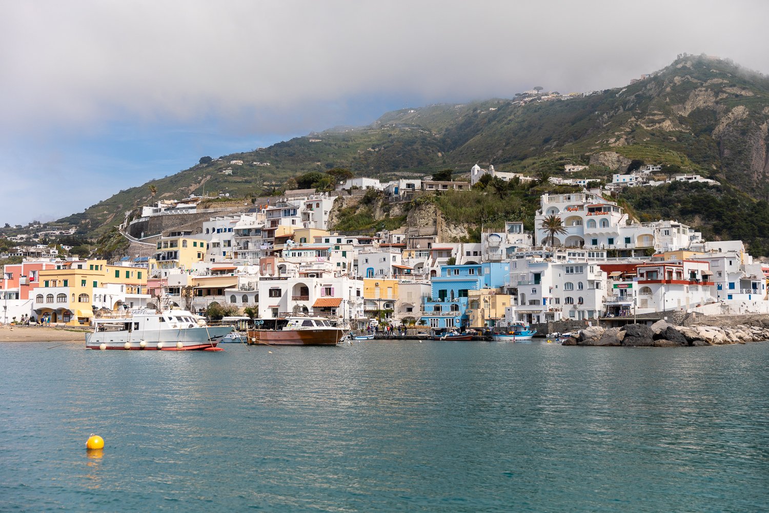 Colorful village of Sant'Angelo in the paradise island of Ischia, Italy