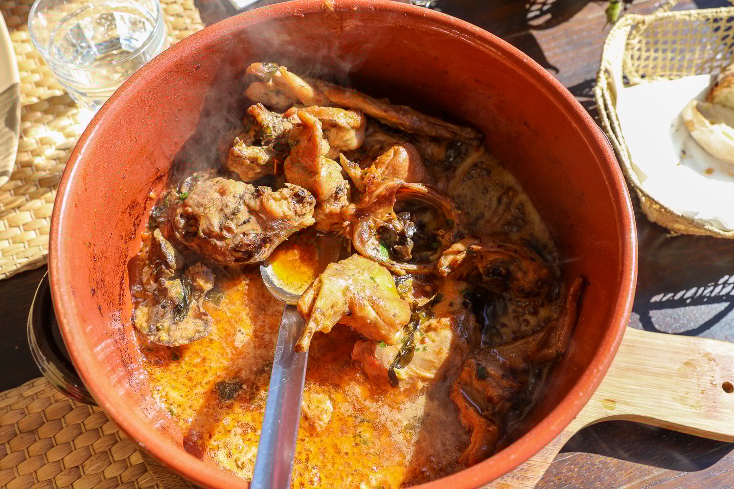 A pot of traditional rabbit stew Ischia-style
