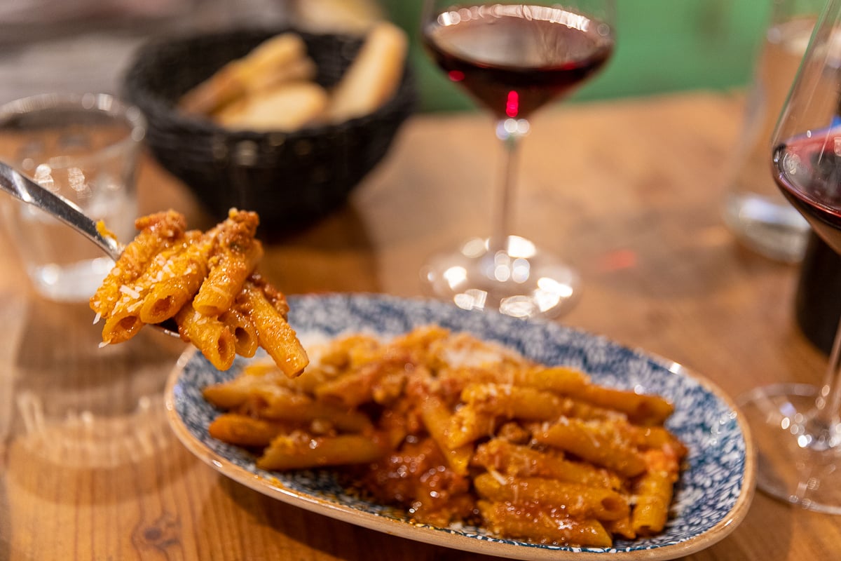 Penne strascicate (Tuscan penne al ragù) at Ristorante del Fagioli - a must-add to your 3 days in Florence itinerary!