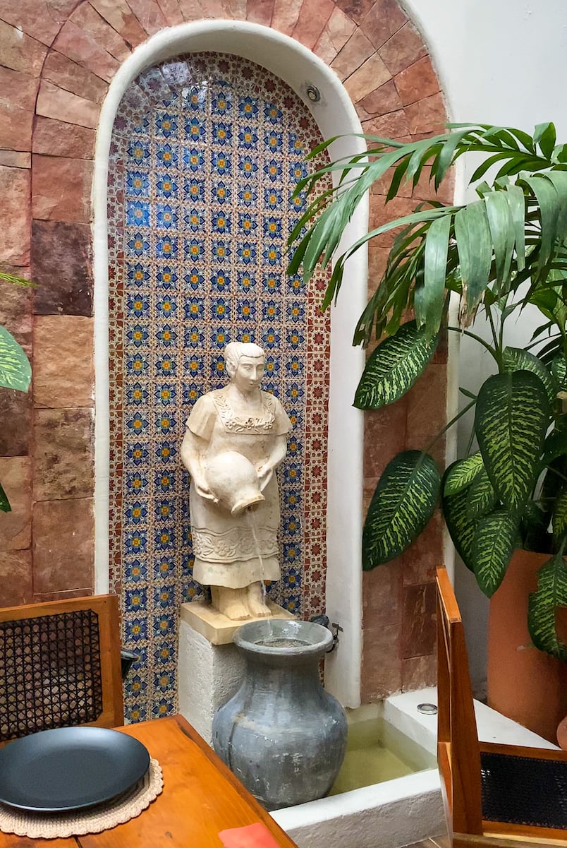 A beautiful fountain at a hotel in Mexico