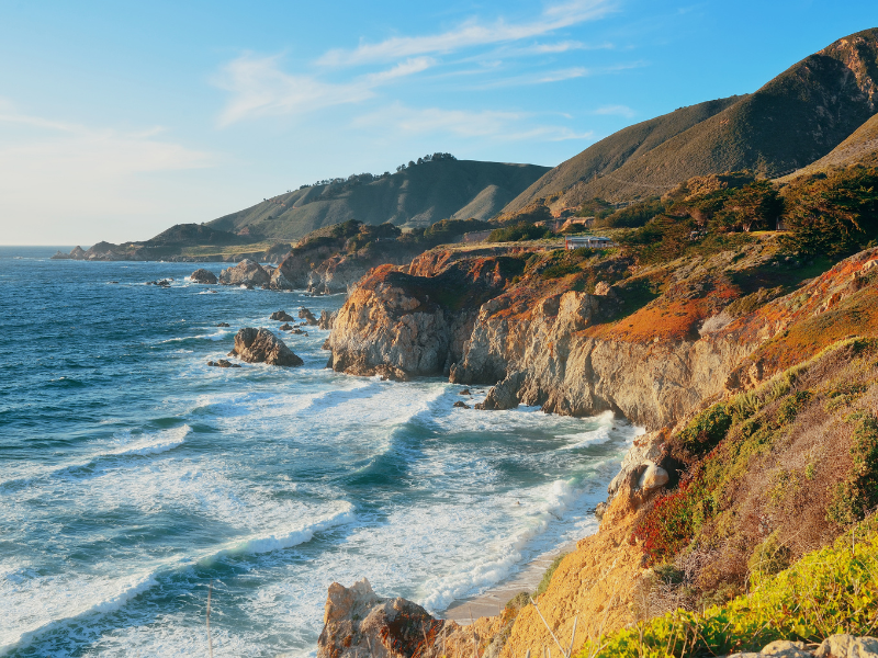the rugged coastline of Big Sur, California. One of the most beautiful hiking and camping destinations in California.