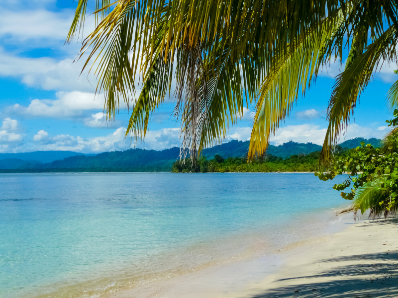 Beautiful Caribbean beach at Cahuita National Park