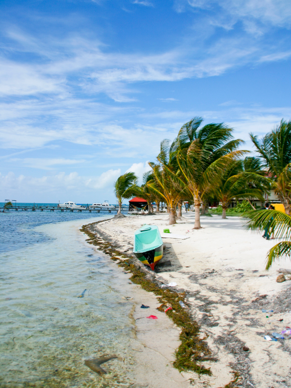 Caye Caulker beach in Belize