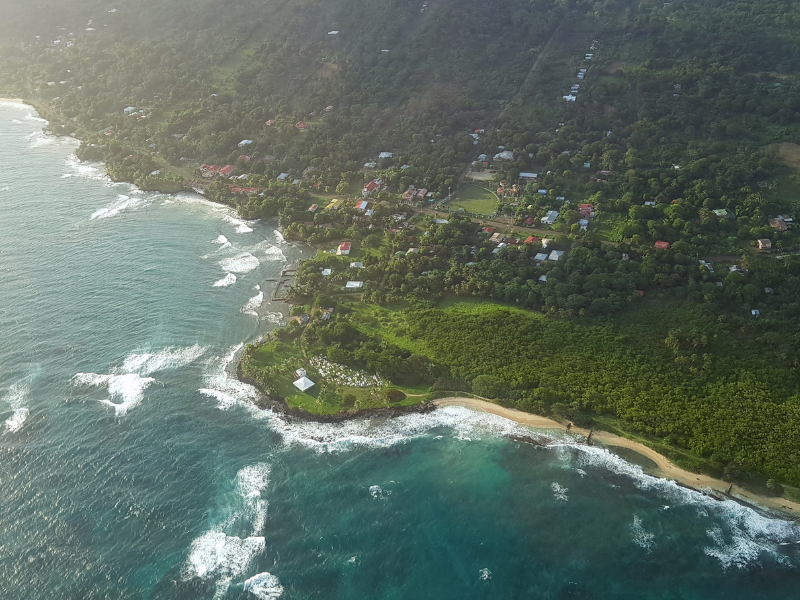 Aerial view of Corn Island, Nicaragua