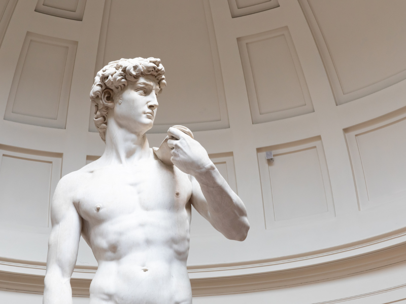The famous David sculpture by Michelangelo. Your 3 days in Florence won't be complete without seeing this world-famous masterpiece.