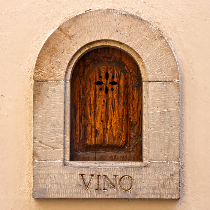 Wine window in Florence. You can order a drink from a wine window as you explore the streets for 3 days in Florence.