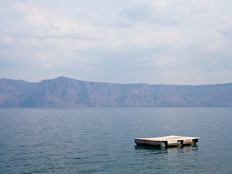 Floating dock in a lake in Nicaragua