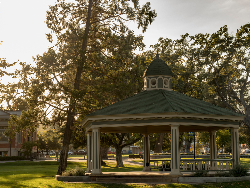 Big gazebo in a park at Paso Robles, California