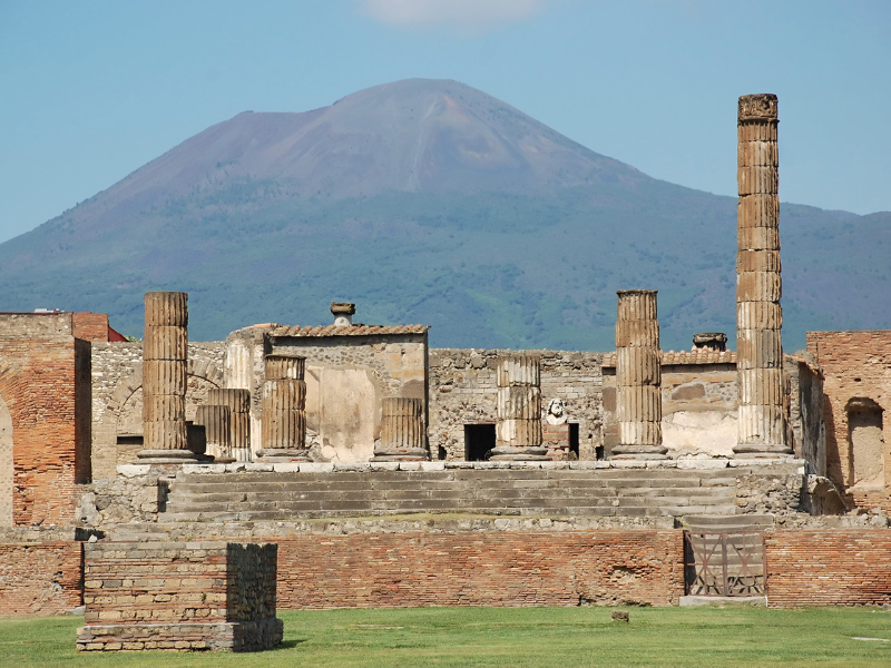 Ancient ruins at Pompeii. Taking a trip to this ancient Roman city is one of the best things to do in Amalfi Coast.