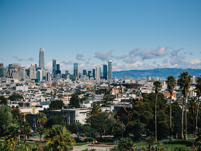 Skyline of San Francisco on a sunny day