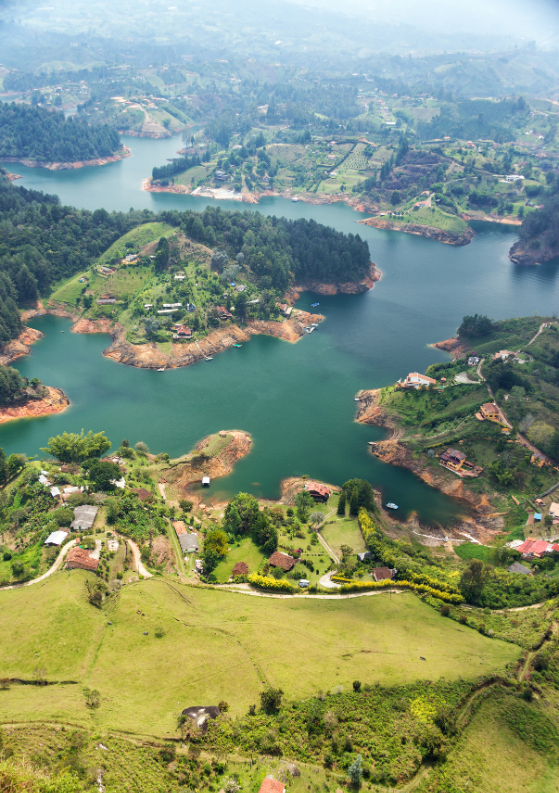 view overlooking the lake of guatape