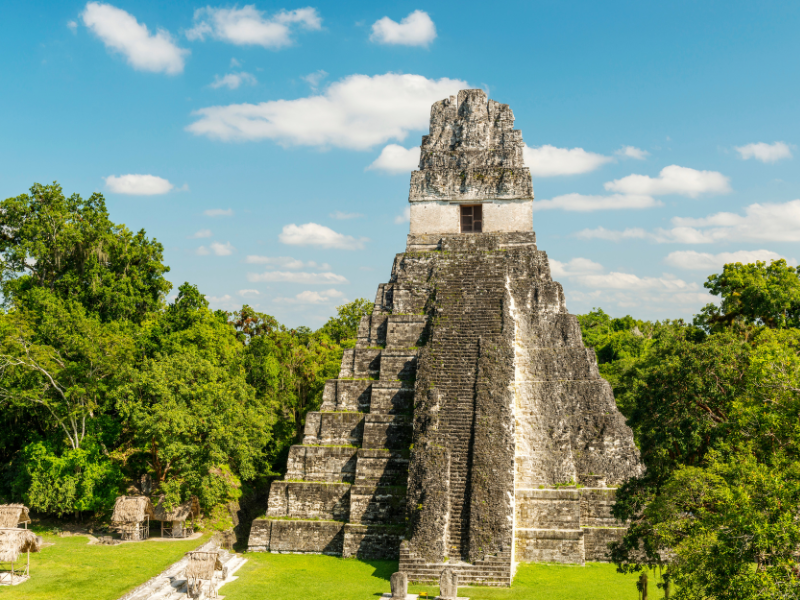 tikal ruins in guatemala, near the border with belize