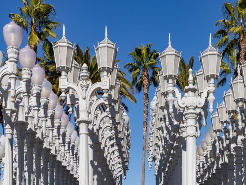 the light sculpture at the LACMA museum in LA
